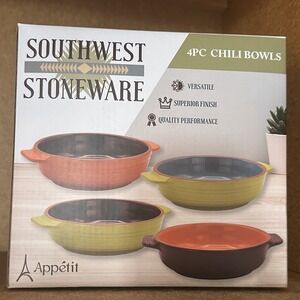 Appetit Southwest Stoneware 4pc Chili Bowls